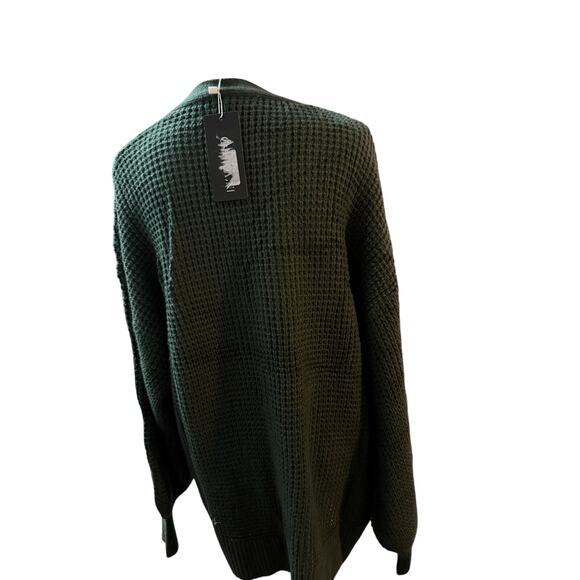 In’Voland Olive Green Waffle-Knit Button Front Cardigan Sweater
Size 20W - Picture 4 of 7